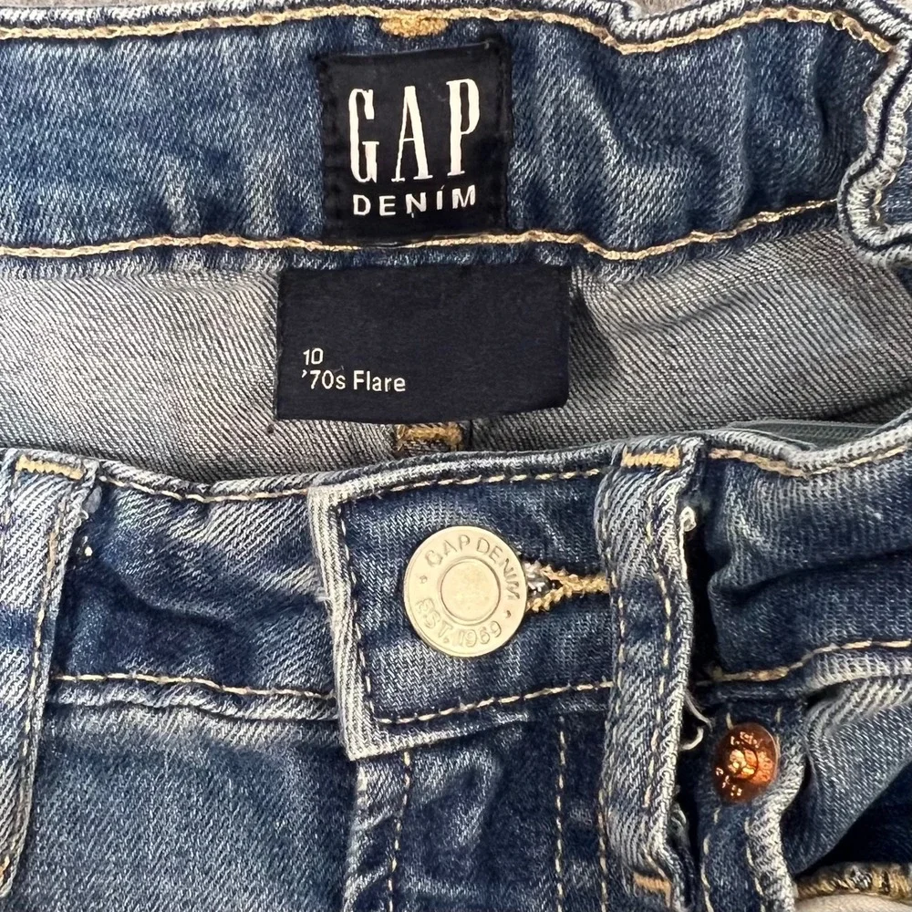 Gap Kids Girls‎ '70s Flare Jeans Medium Wash Blue Adjustable Waist Size 10